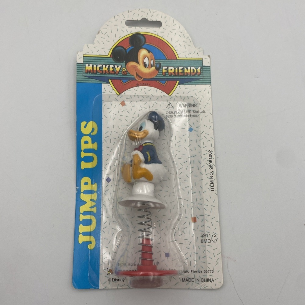 NIP Donald Duck Vintage 1999 Disney Mickeys Friend  4" Jump Up Spring Toy